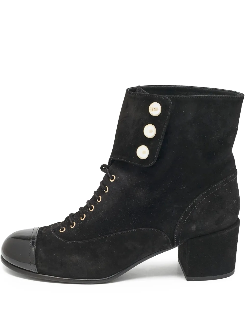 CHANEL Pre-Owned 55mm lace-up ankle boots | Black | Image 1