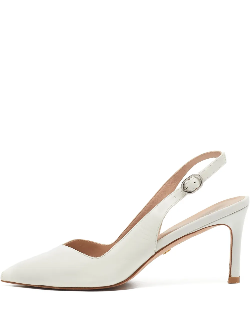 Stuart Weitzman pre-owned 75mm Edith pointed-toe slingback pumps | White | Image 1