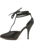 Celine Pre-Owned 105mm ankle-tie pumps - Black
