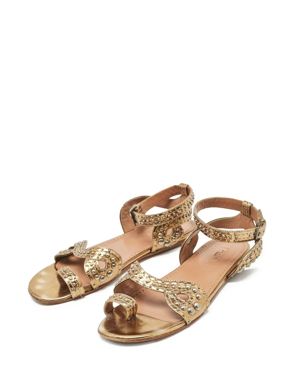 Alaïa Pre-Owned metallic flat sandals | Image 2