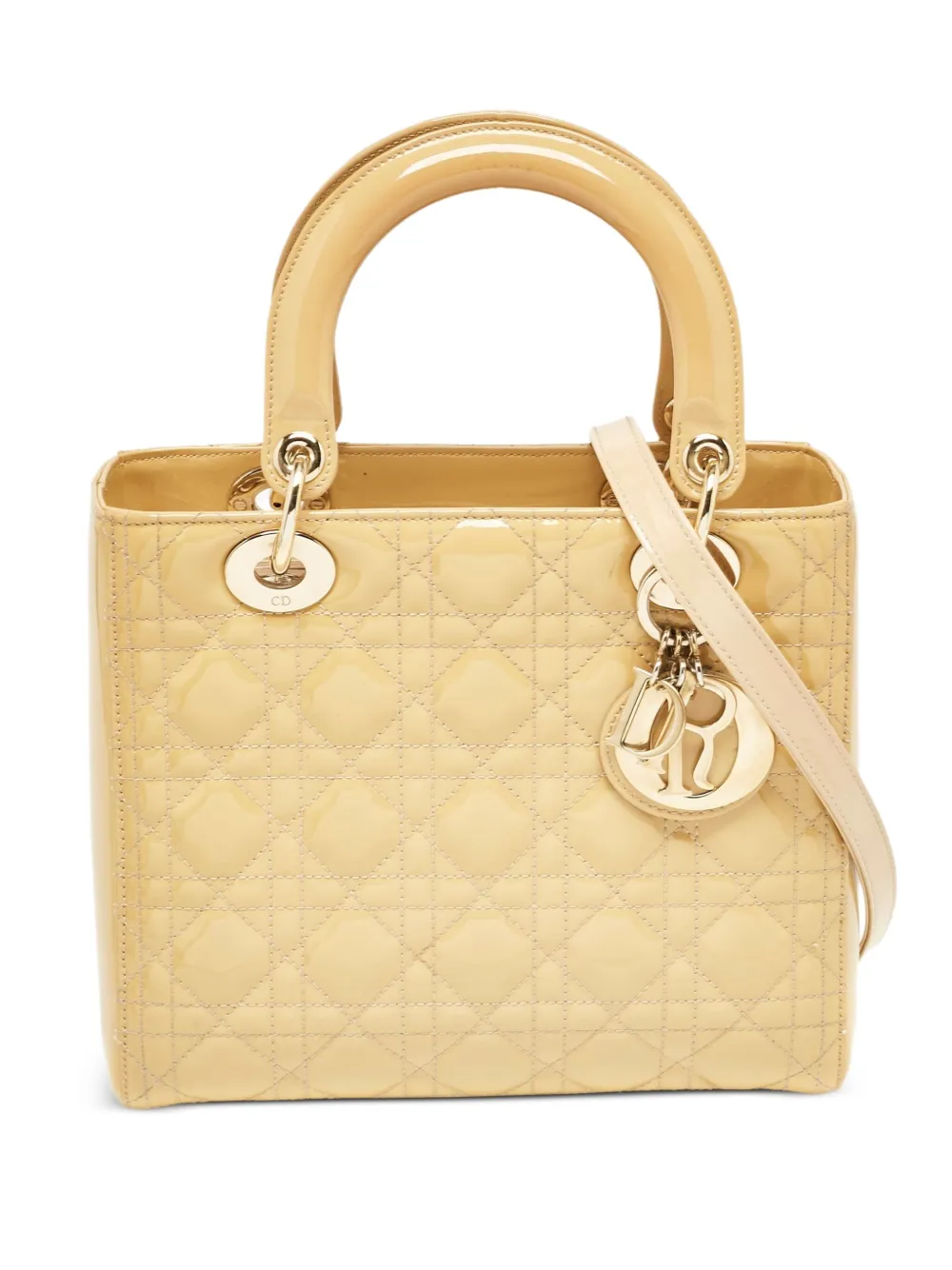 Christian Dior Pre-Owned Lady Dior tote bag - イエロー Christian Dior Pre-Owned Lady Dior tote bag - イエロー