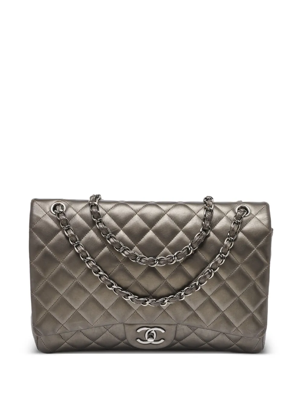 CHANEL Pre-Owned diamond-quilted shoulder bag - グレー CHANEL Pre-Owned diamond-quilted shoulder bag - グレー