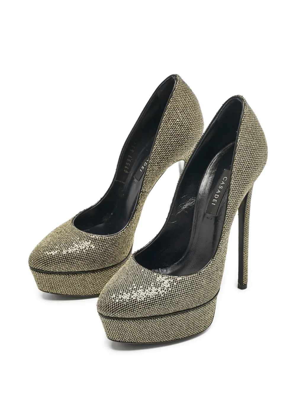 Casadei Vintage metallic mesh platform pumps | Image 2