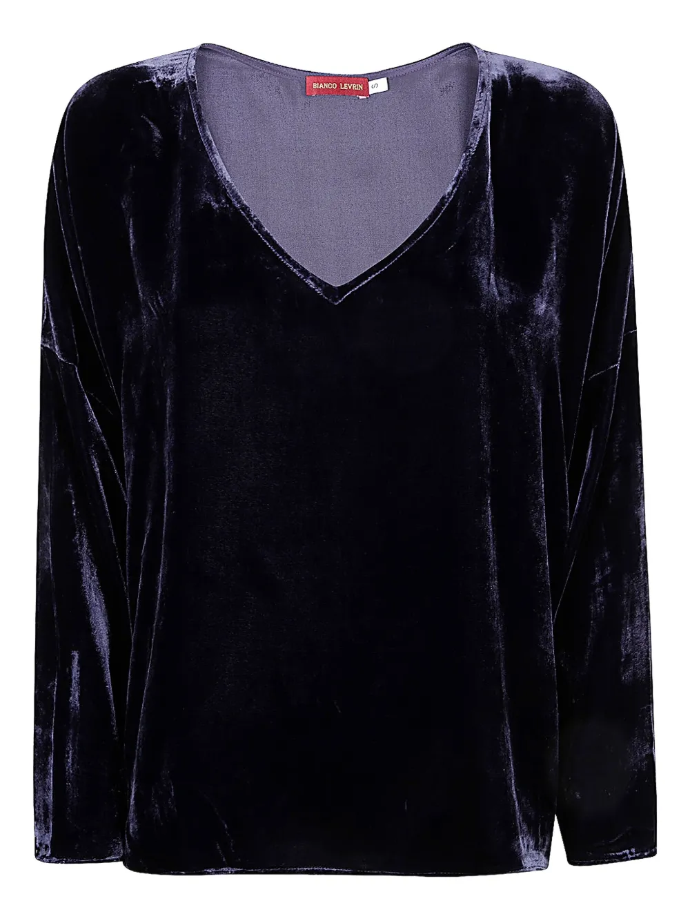 Bianco Levrin velvet v-neck top | Purple | Image 1