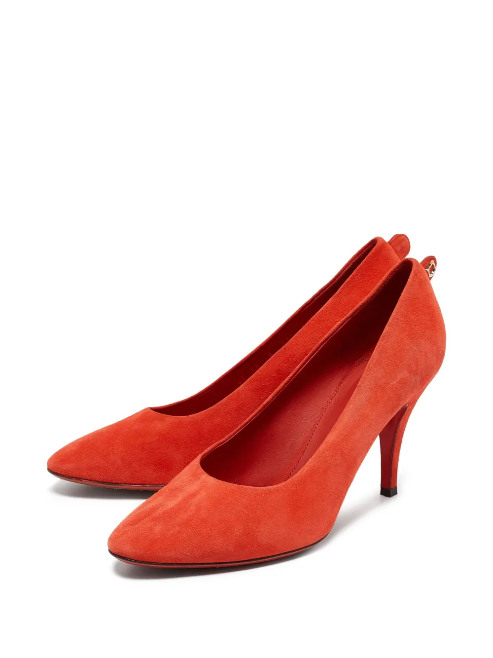 Pre-owned Ferragamo Suede Pumps In Orange