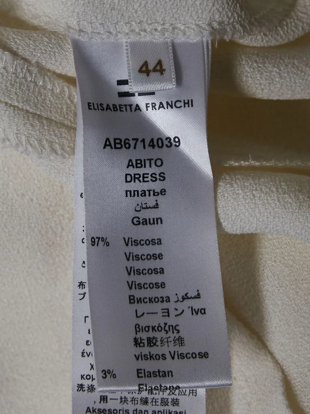 ELISABETTA FRANCHI Pre-owned Chain-link Detailing Midi Dress In White