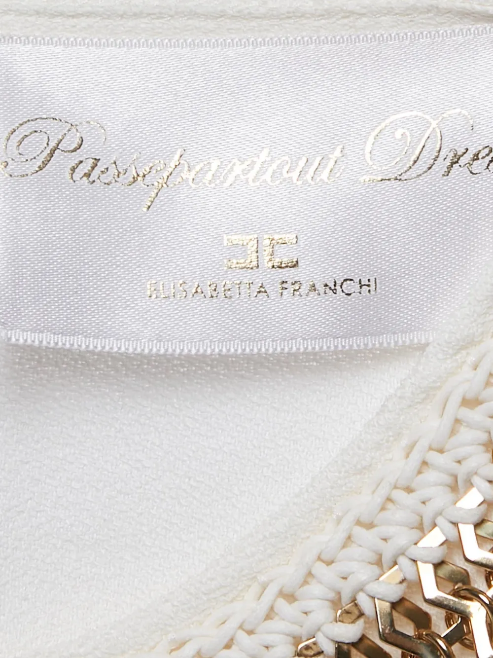 ELISABETTA FRANCHI Pre-owned Chain-link Detailing Midi Dress In White