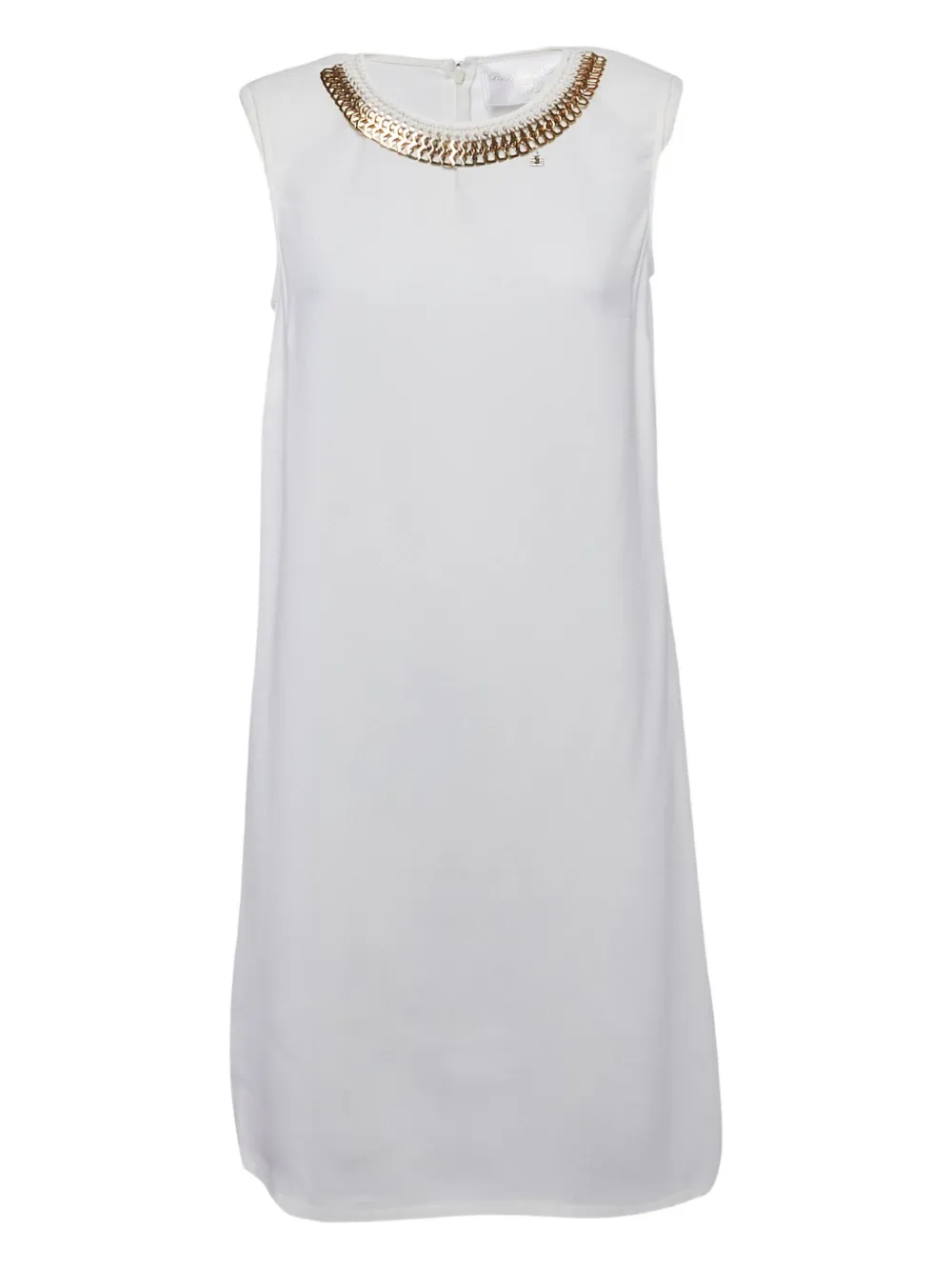 Click to view more detailed imagery on our partner's website Pre-owned Elisabetta Franchi Chain-link Detailing Midi Dress In White
