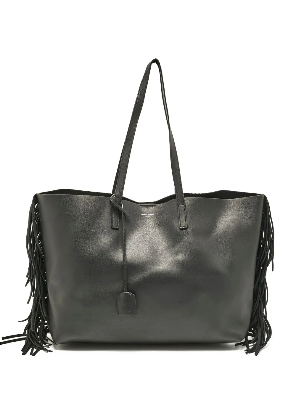 Saint Laurent Pre-Owned fringed leather tote bag | Black | Image 1
