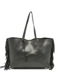 Saint Laurent Pre-Owned fringed leather tote bag - Black