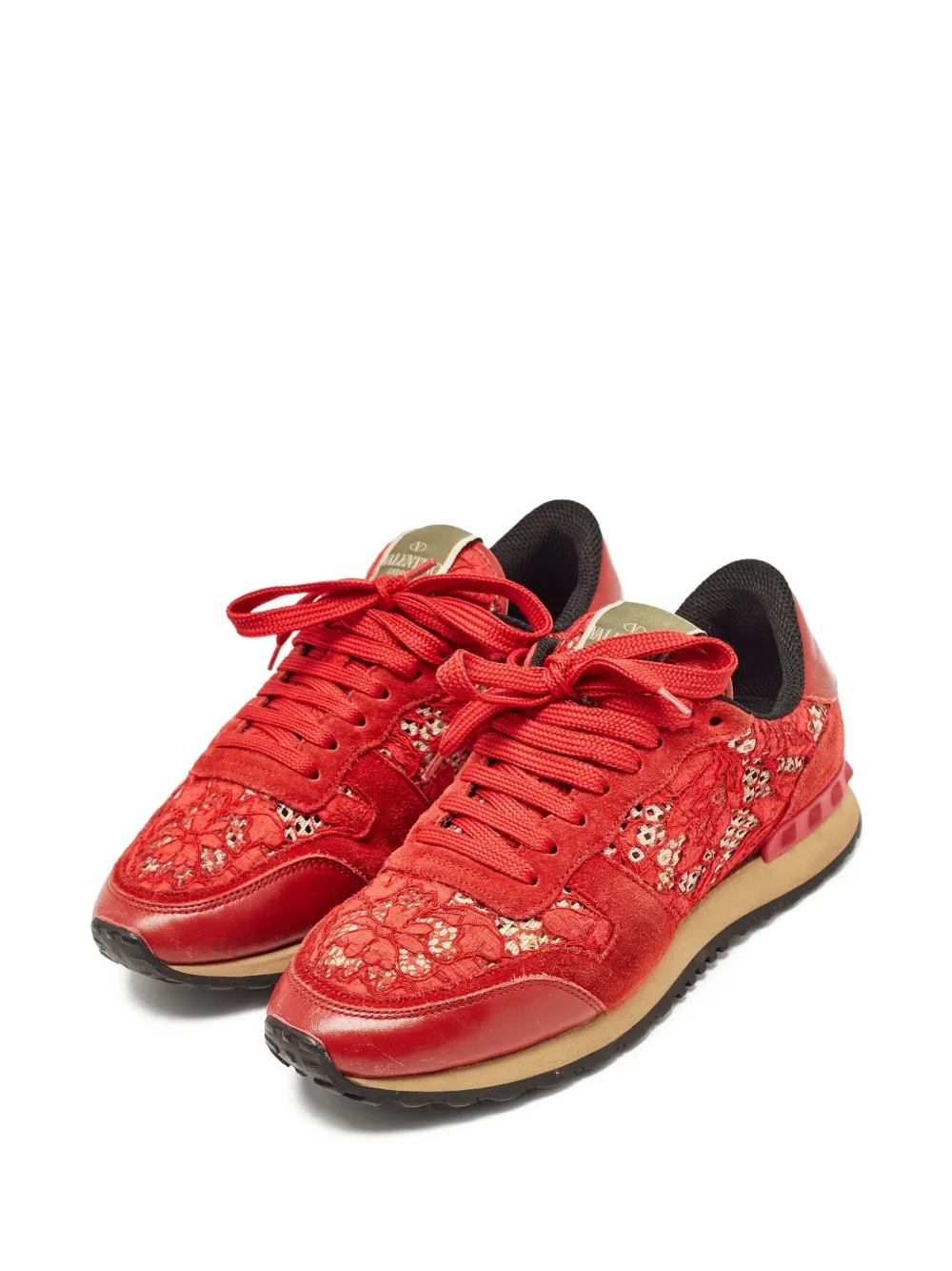 Valentino Garavani Pre-Owned lace-panelled sneakers | Low-Tops | Image 2