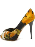 Giuseppe Zanotti Vintage Pre-owned 115mm floral-print peep-toe pumps - Black