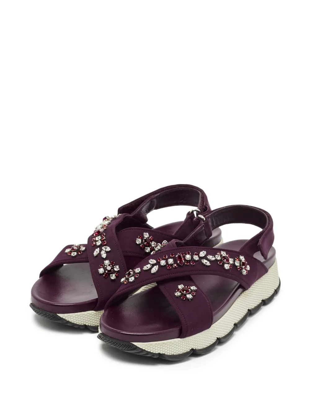 Prada Pre-Owned cross-strap crystal-embellished sandals | Image 2