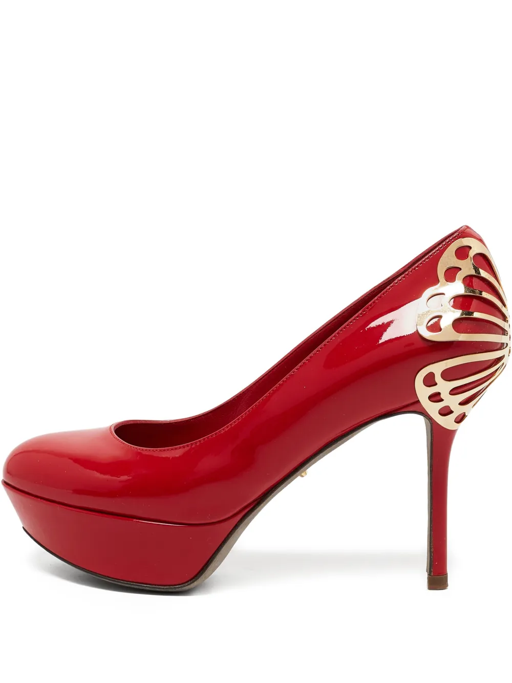 Sergio Rossi Vintage platform pump with cut-out detail | Red | Image 1