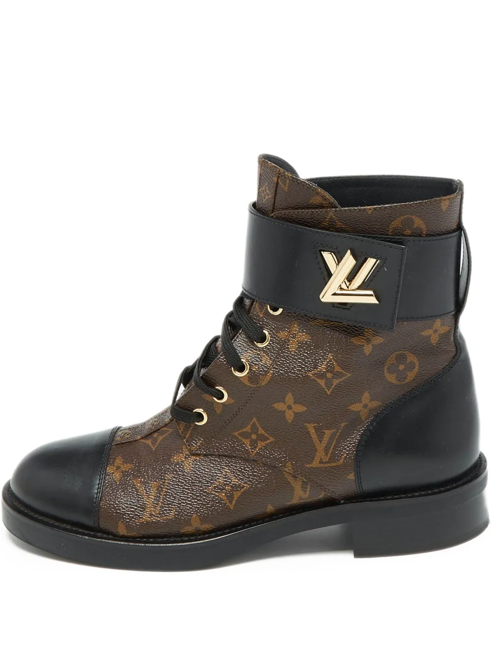 Louis Vuitton Pre-Owned モノグラム レースアップブーツ - ブラウン Louis Vuitton Pre-Owned モノグラム レースアップブーツ - ブラウン