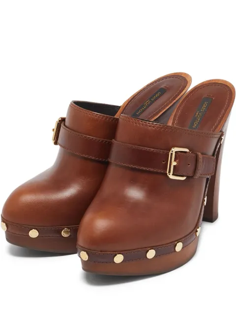 Louis Vuitton Pre-Owned Klompen met gesp en plateauzool
