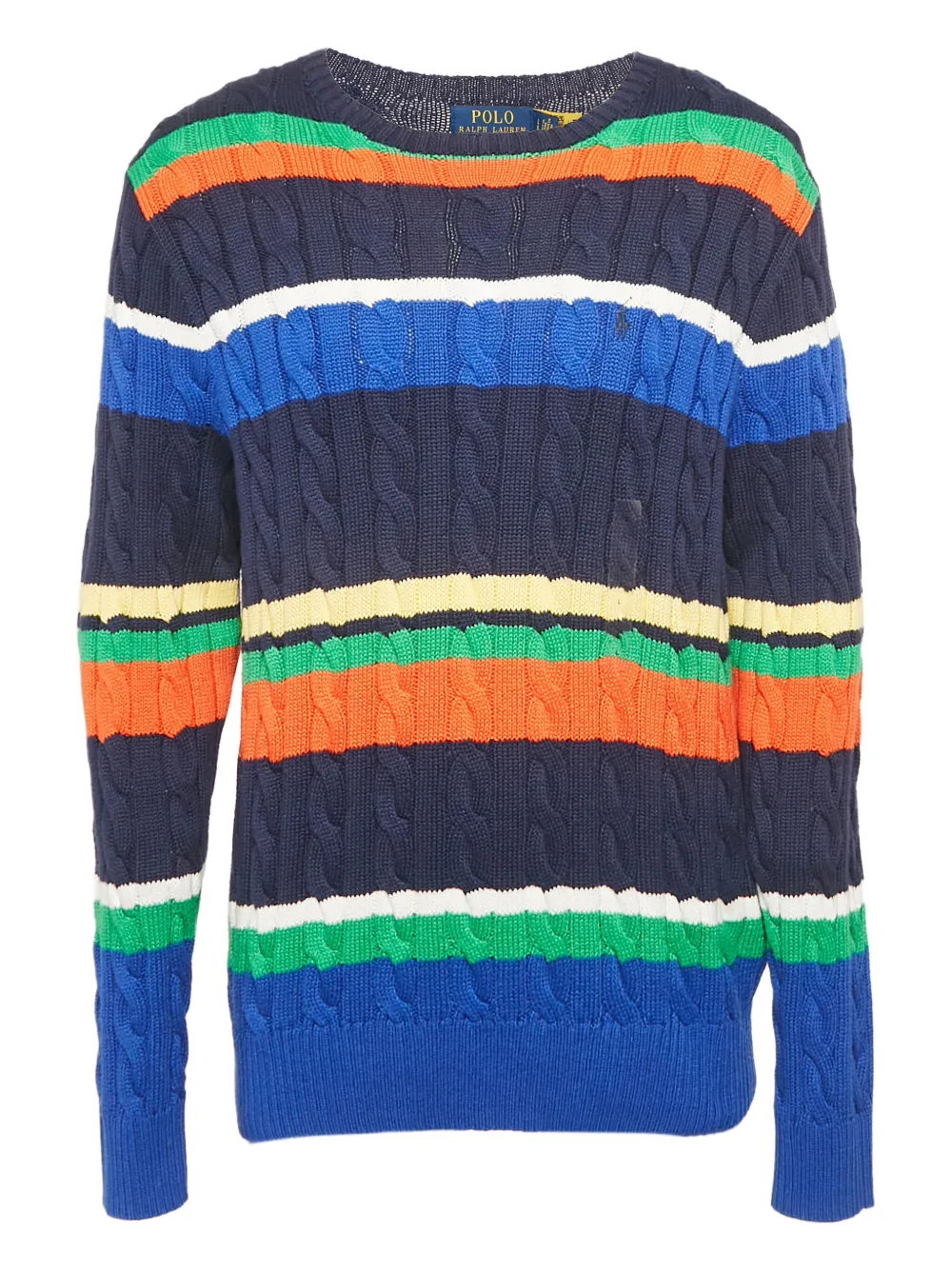 Polo Ralph Lauren Vintage cable-knit striped sweater | Blue | Image 1