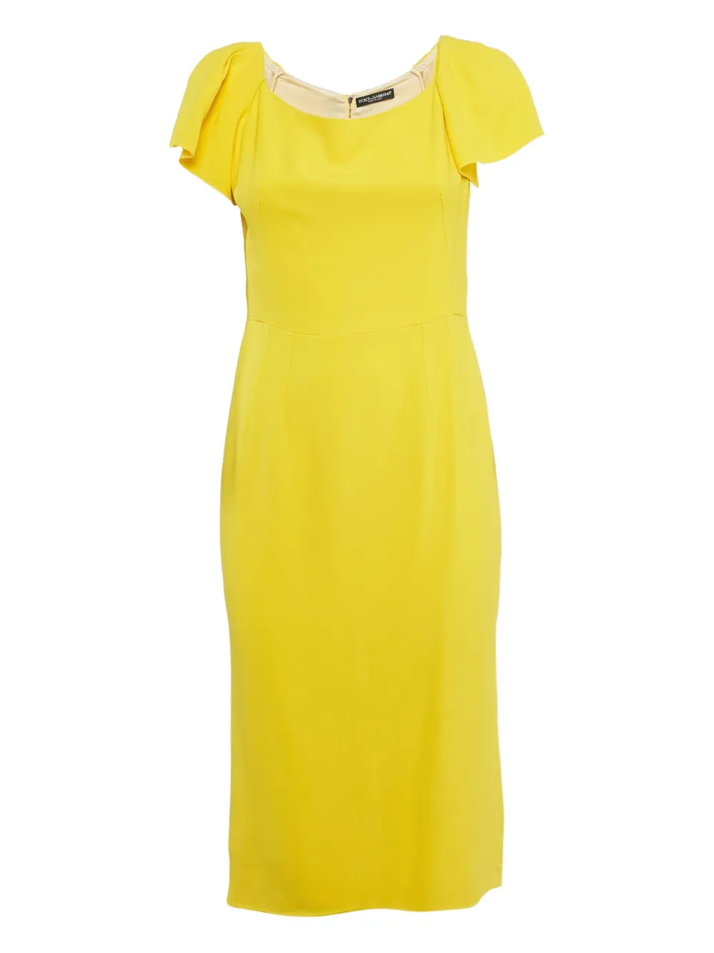 Dolce & Gabbana Pre-Owned crepe-texture midi dress | Yellow | Image 1