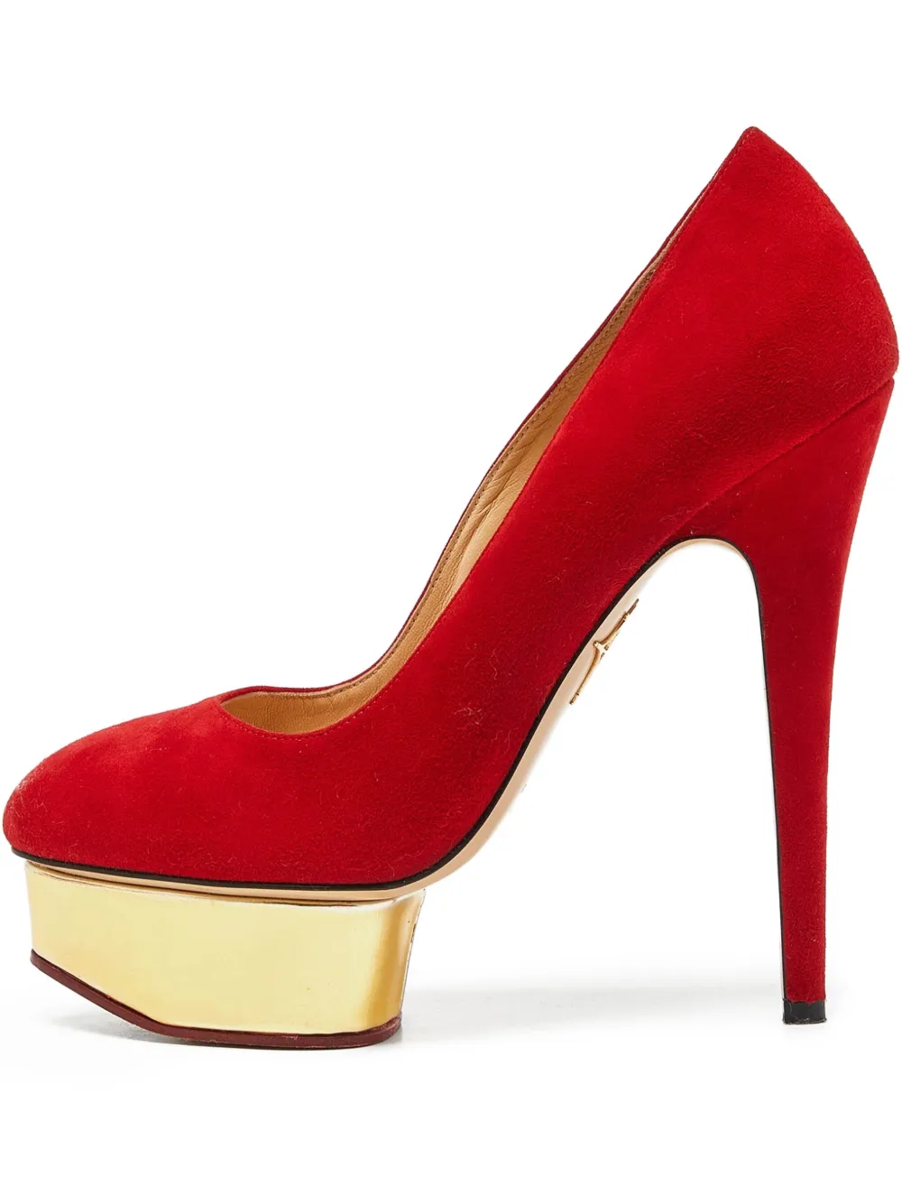 Pre-owned Charlotte Olympia  145mm Suede Platform Pumps
