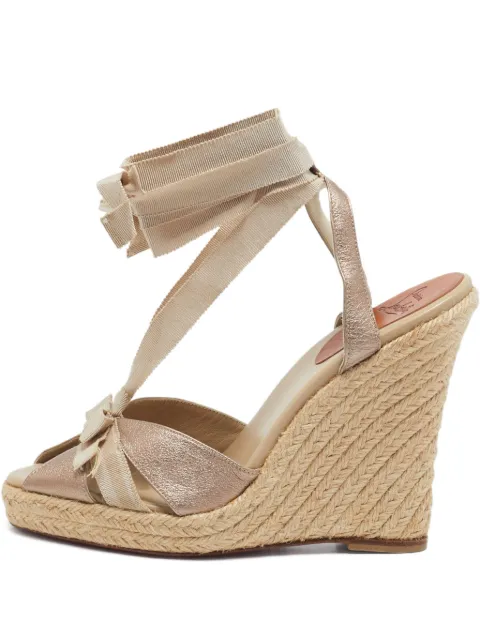 Christian Louboutin Pre-Owned alpargatas con detalle de moño y tacón de 125mm