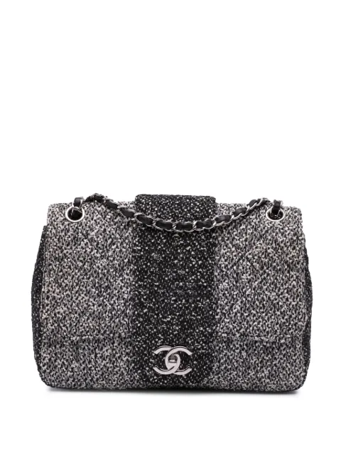 CHANEL Pre-Owned 2015-2016 Tweed and Sequin Elementary Chic Flap shoulder bag