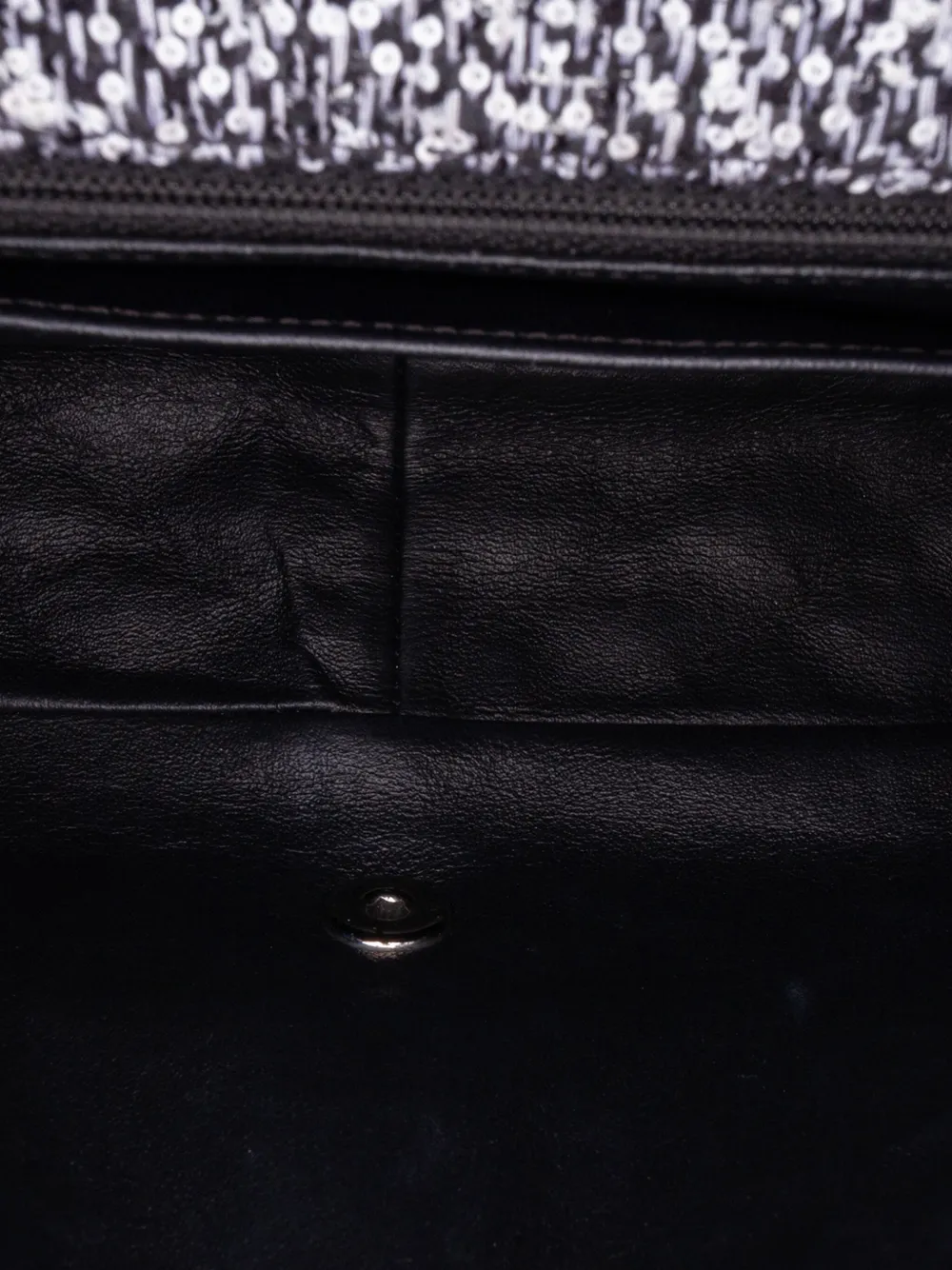 Pre-owned Chanel 2015-2016 Tweed And Sequin Elementary Chic Flap Shoulder Bag