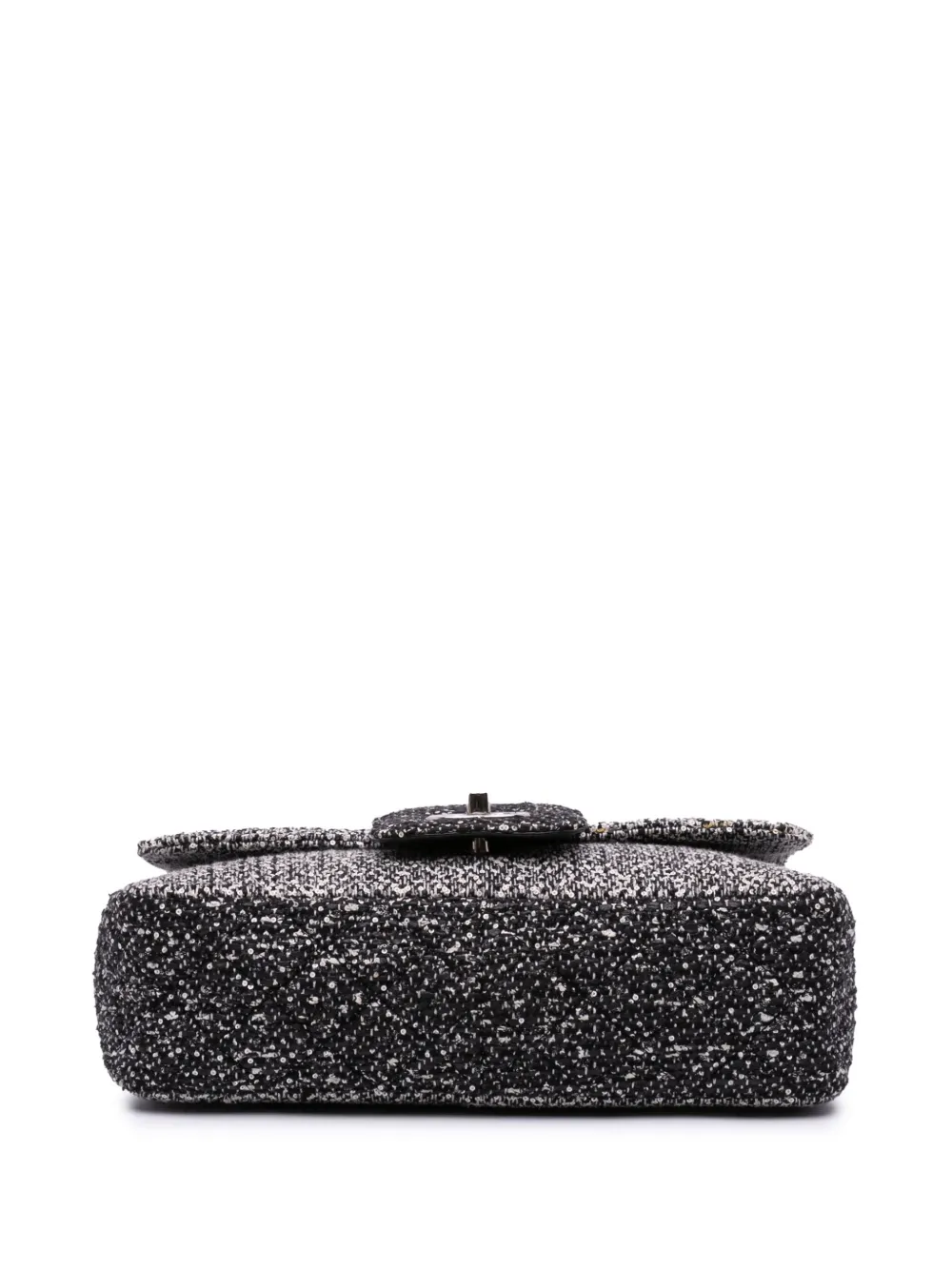 Pre-owned Chanel 2015-2016 Tweed And Sequin Elementary Chic Flap Shoulder Bag