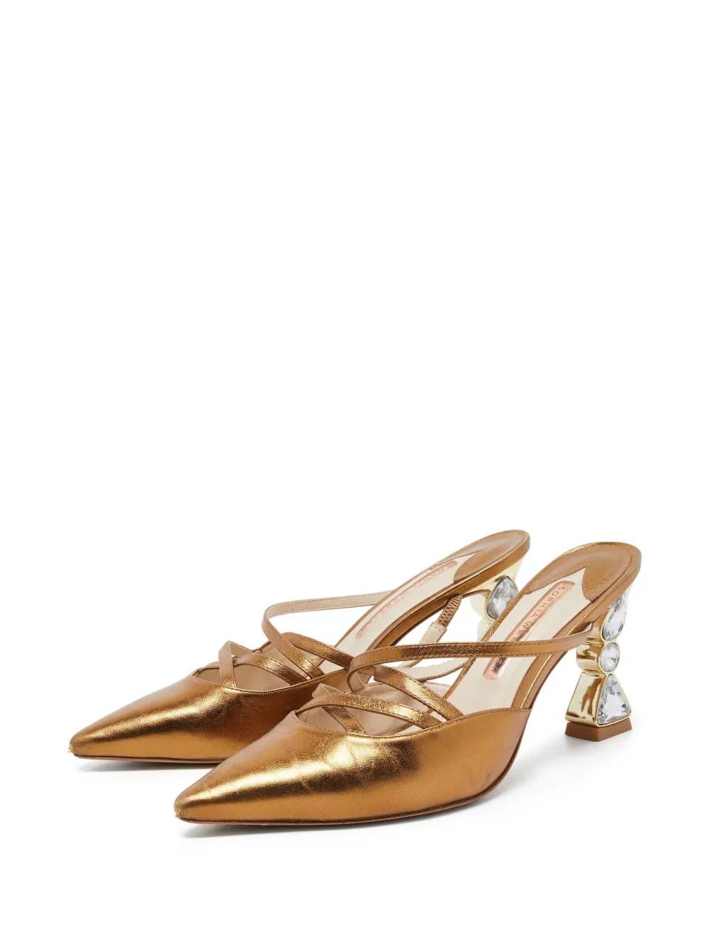 Sophia Webster mules pre-owned 90 mm en cuir métallisé | Image 2