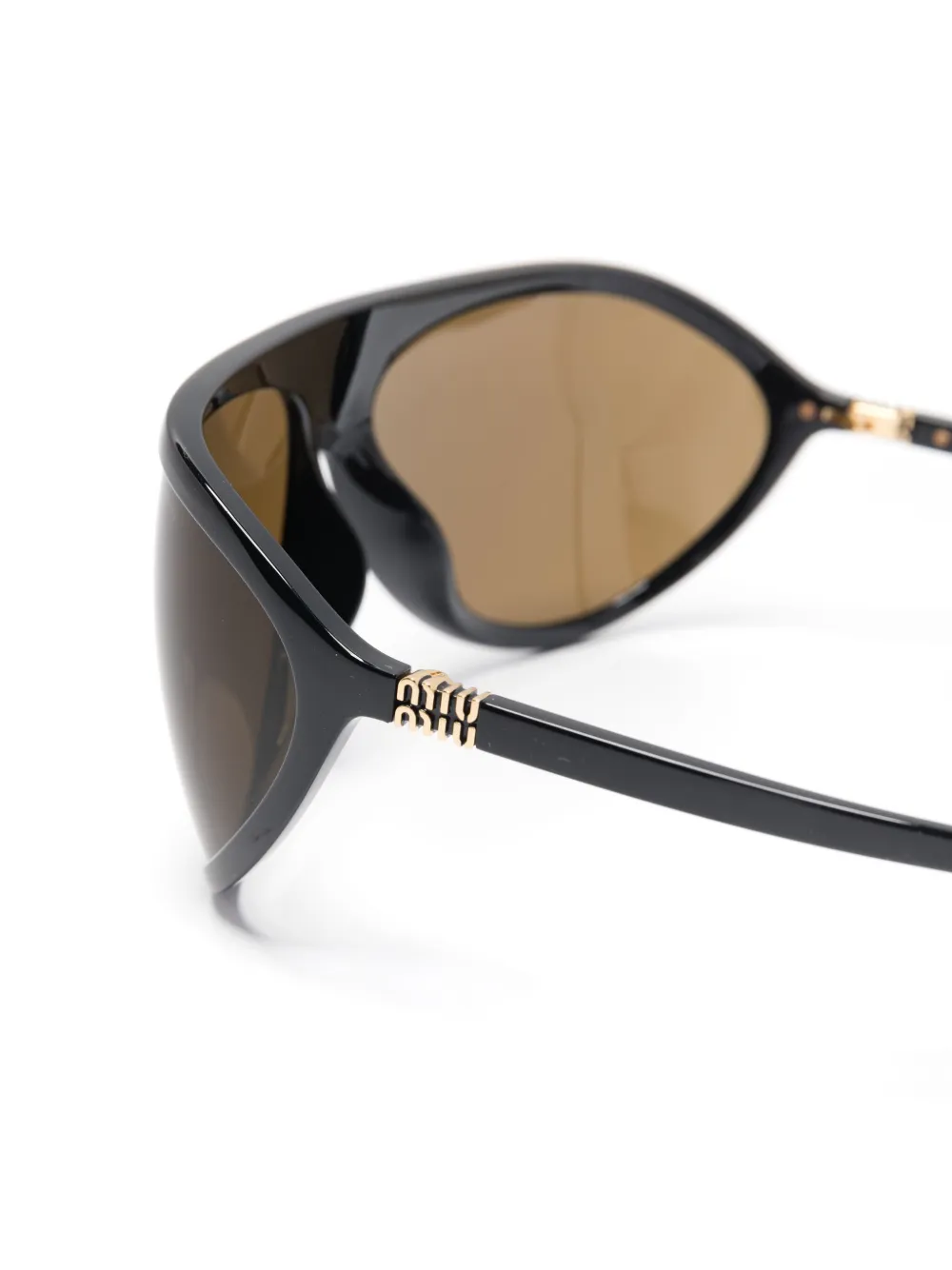 Miu Eyewear Zonnebril met schild montuur Zwart