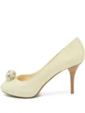 Louis Vuitton Pre-Owned 95mm Damier Azur patent-leather pumps - Yellow