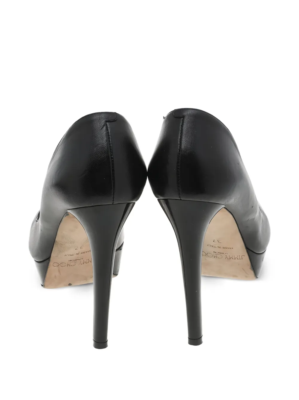 Jimmy Choo Pre-Owned 130mm leather cosmic platform pumps Black