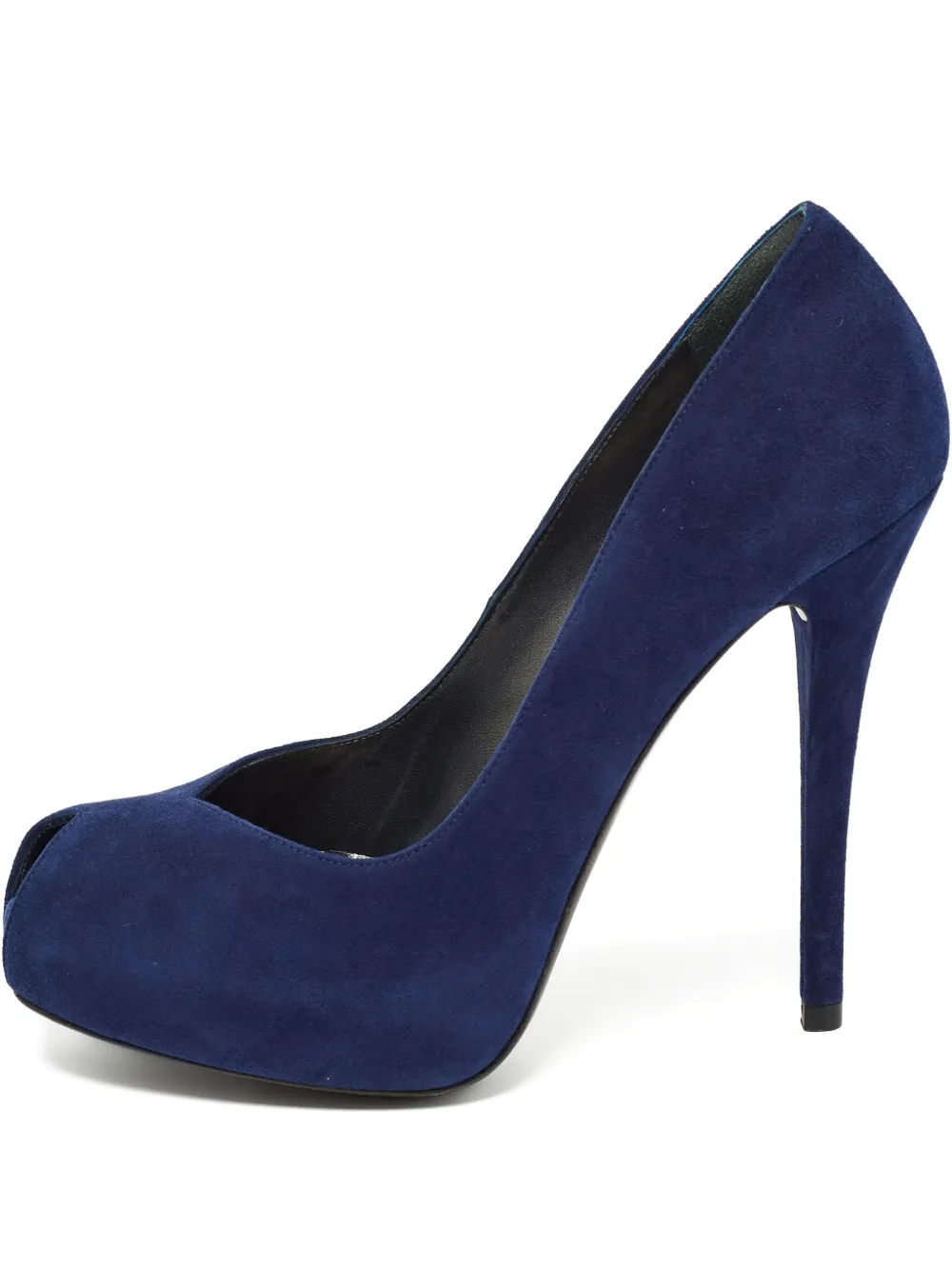 Stuart Weitzman peep-toe suede heels | Blue | Image 1