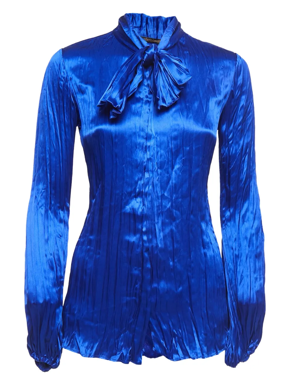 Roberto Cavalli Vintage Blouse met gestrikte hals Blauw