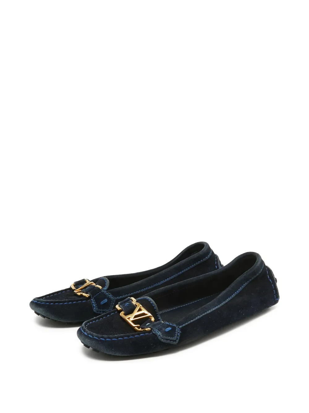 Louis Vuitton Pre-Owned Oxford suède loafers - Blauw