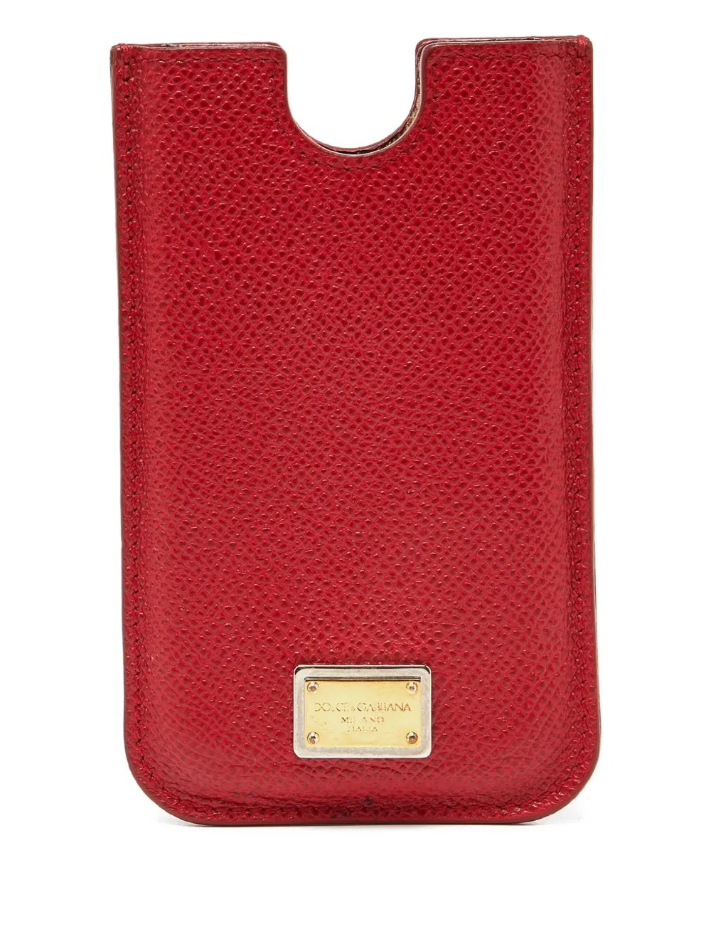 Dolce & Gabbana Pre-Owned logo-plaque leather phoe case | Red | Image 1