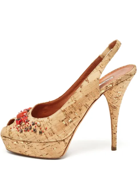 Oscar de la Renta Pre-Owned 130mm bead-embellished pumps