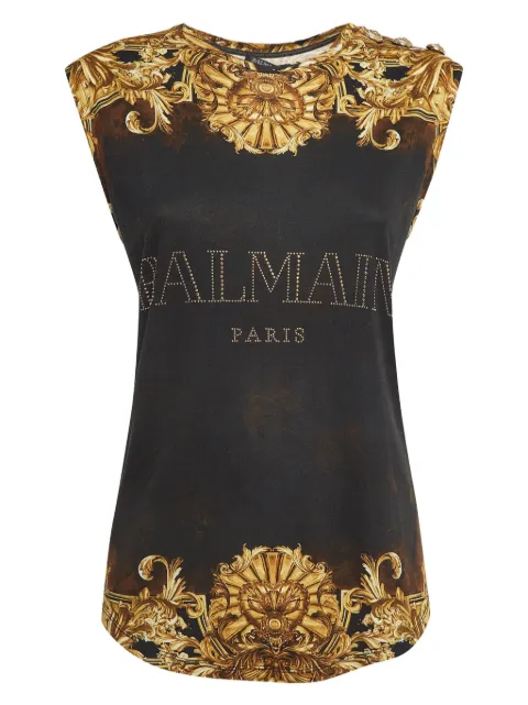 Balmain Pre-Owned graphic-embellished tank top