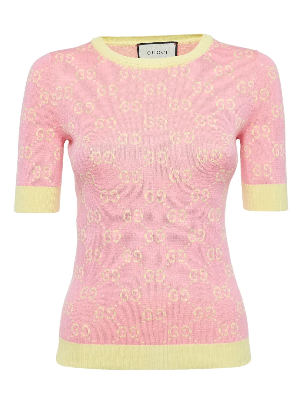 Gucci Pre-Owned logo-pattern short-sleeve top | Pink | Image 1