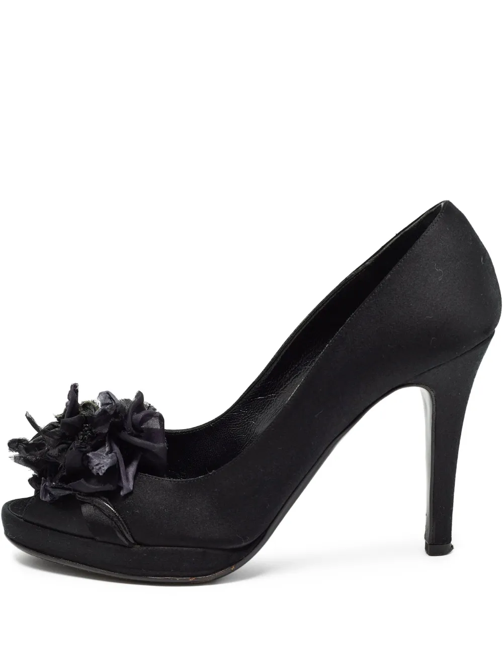 100mm floral-appliqué pumps