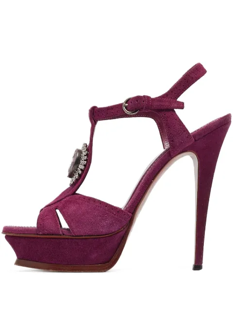 Saint Laurent Pre-Owned 140mm suede heeled sandals