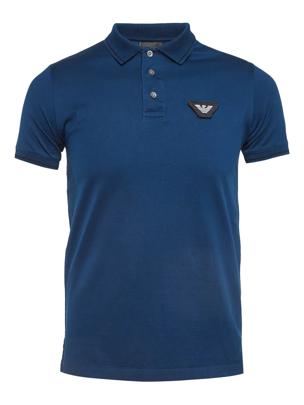 Emporio Armani Pre-Owned logo-patch polo shirt | Blue | Image 1