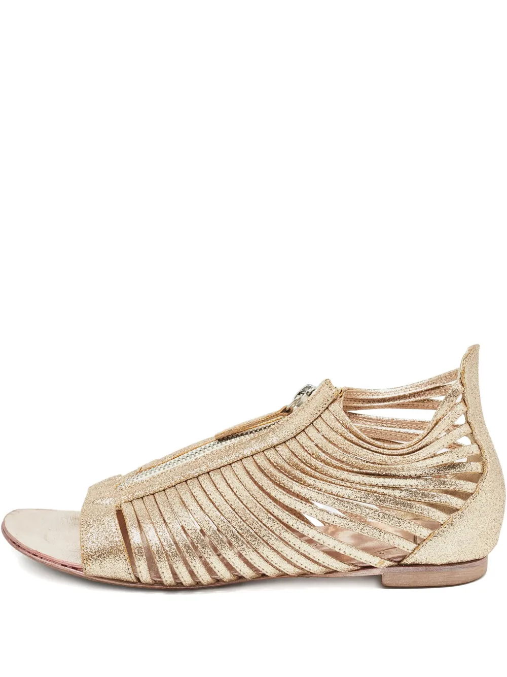Giuseppe Zanotti Vintage leather flat sandals | Gold | Image 1