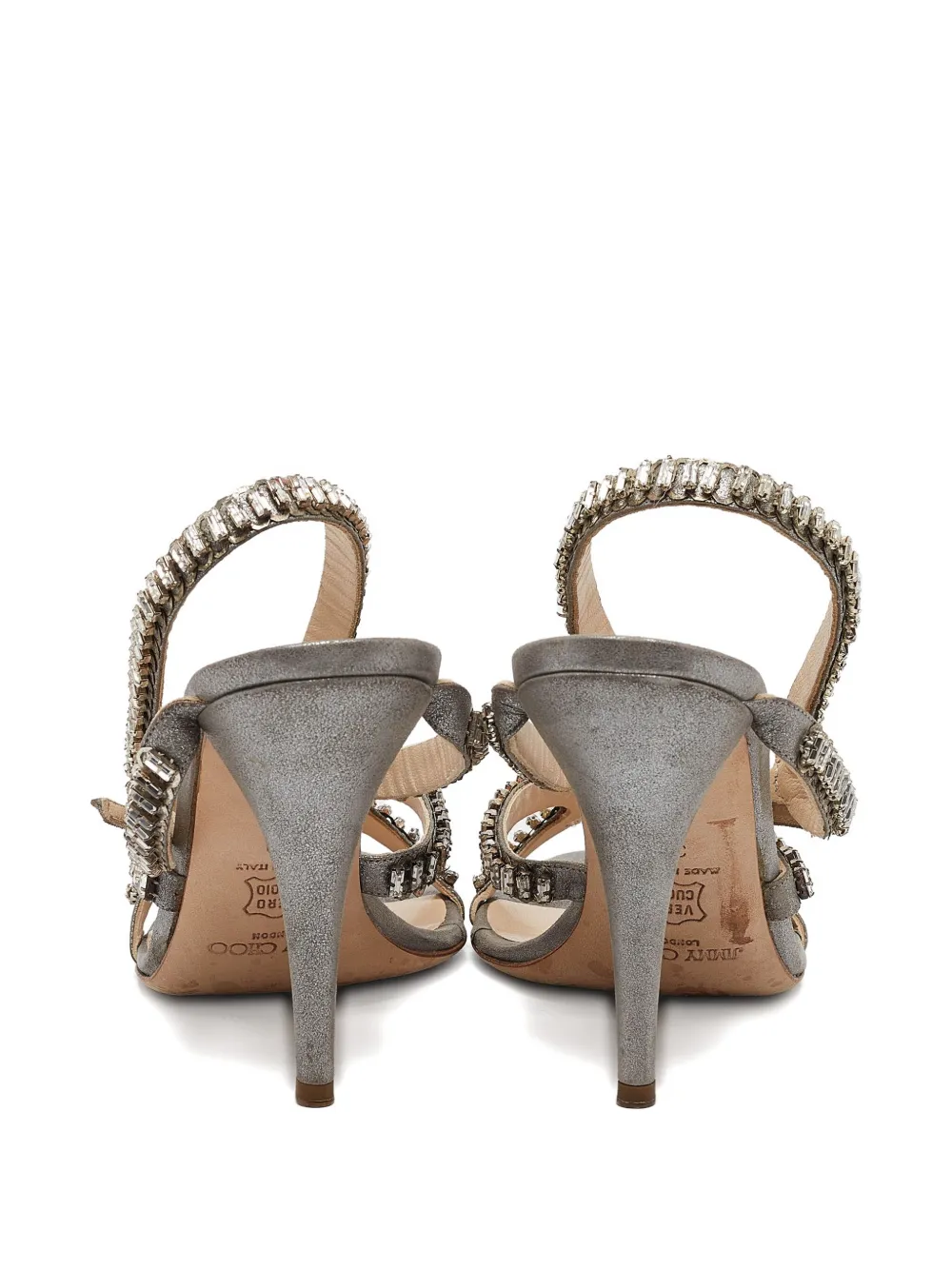 Pre-owned Jimmy Choo Crystal Buckle Sandals
