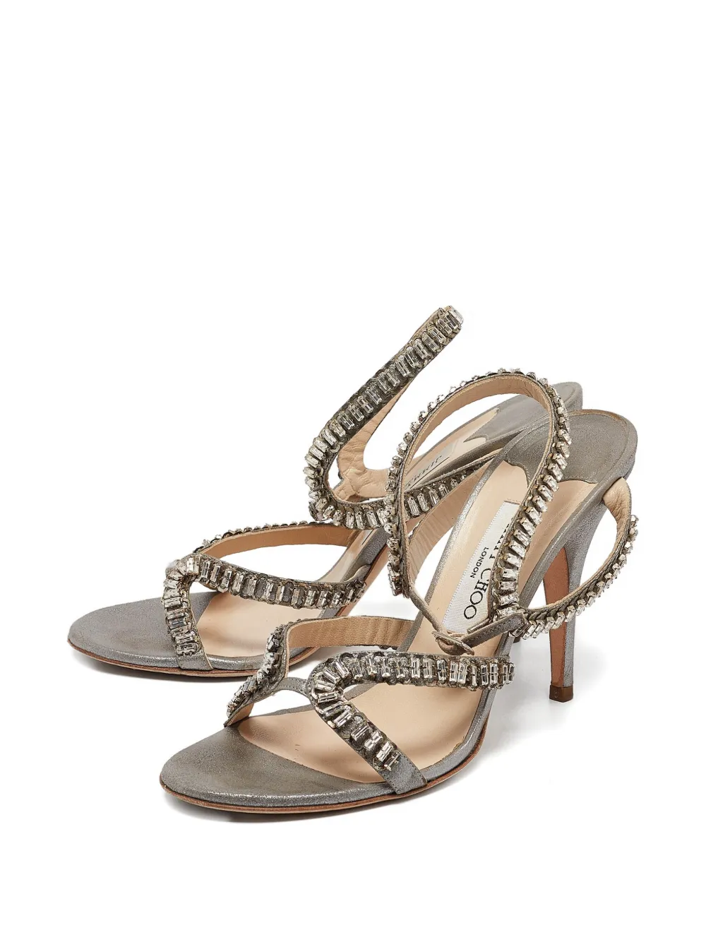 Pre-owned Jimmy Choo Crystal Buckle Sandals