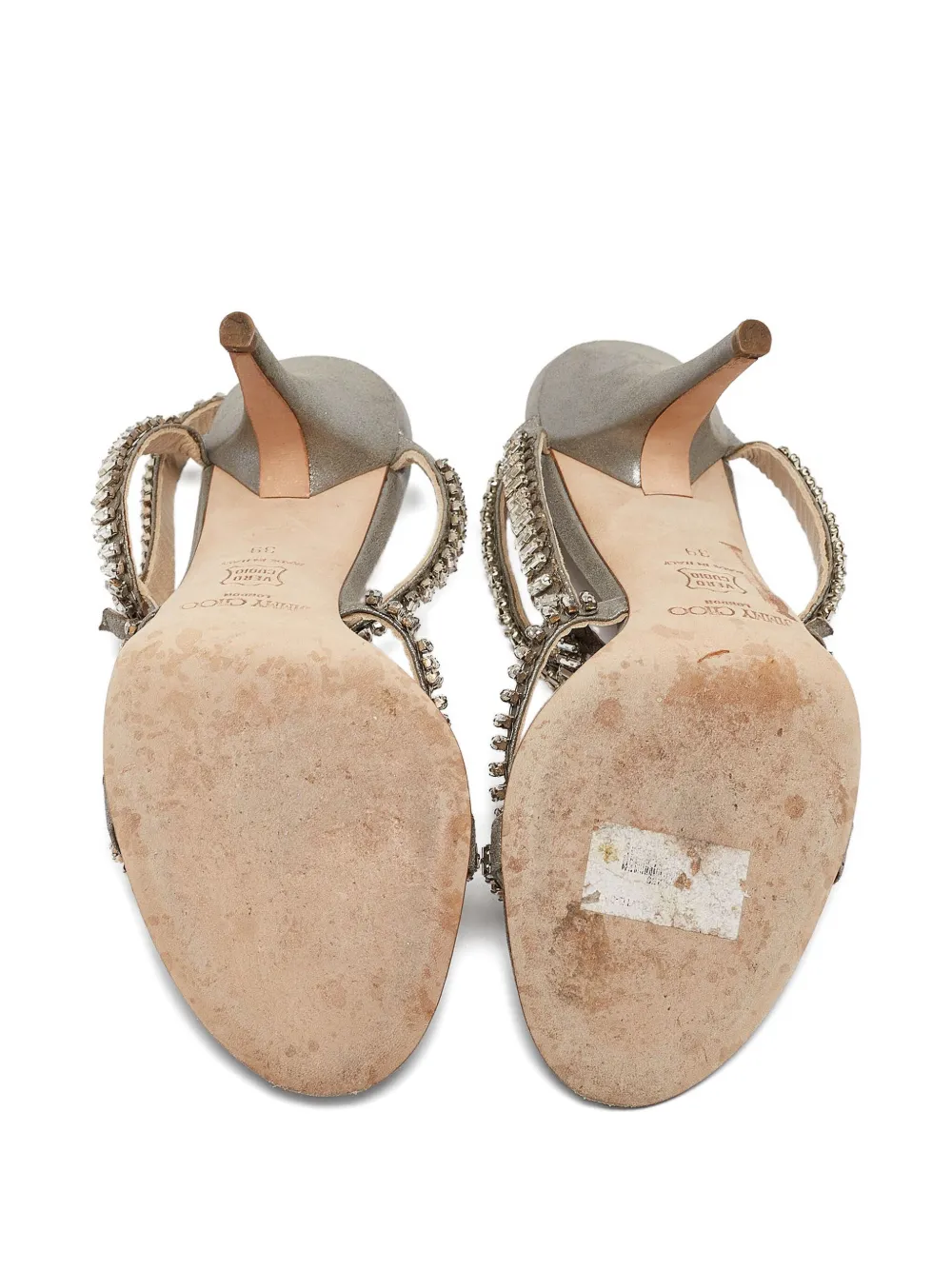 Pre-owned Jimmy Choo Crystal Buckle Sandals