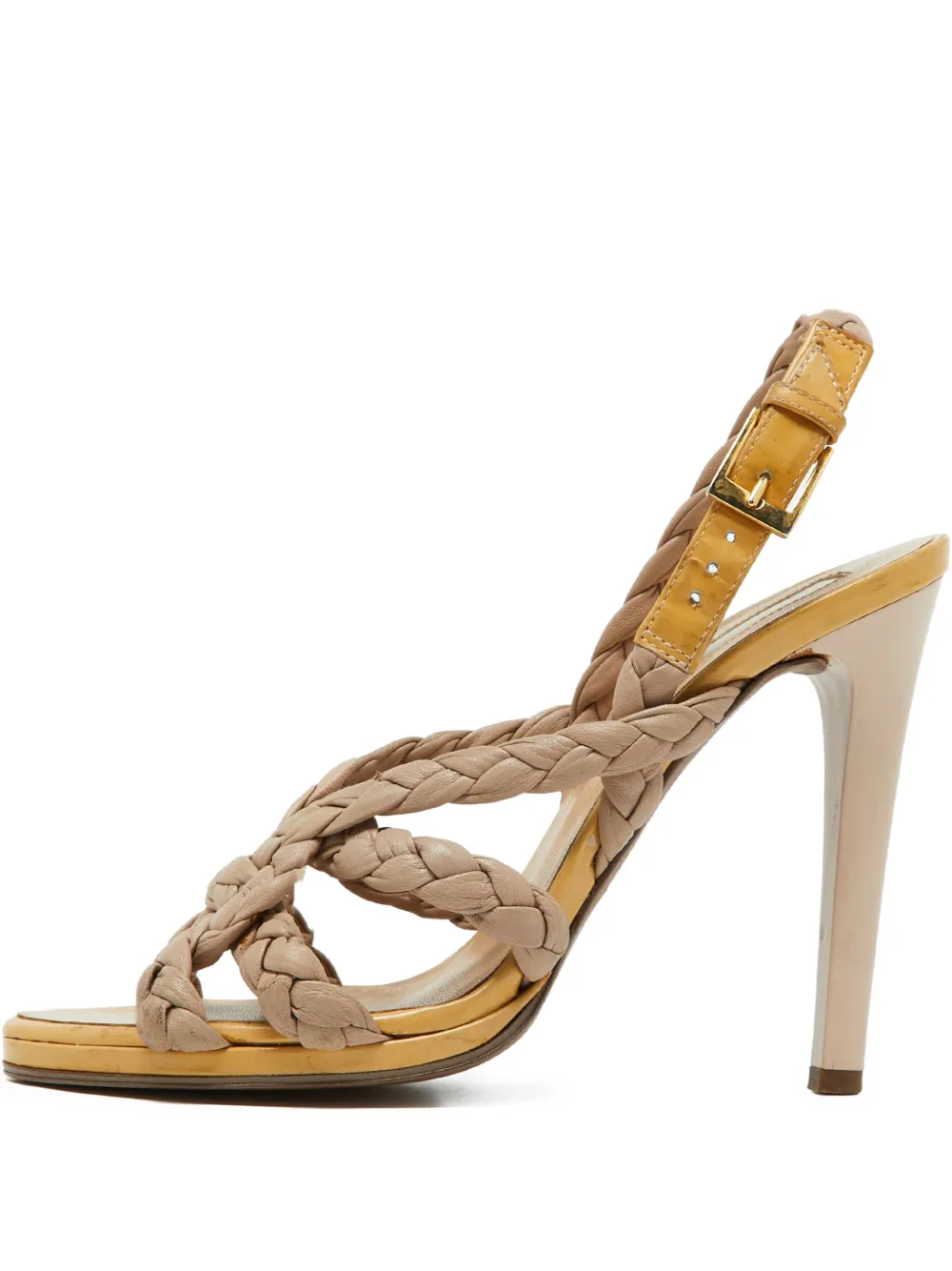 110mm braided-strap slingback sandals