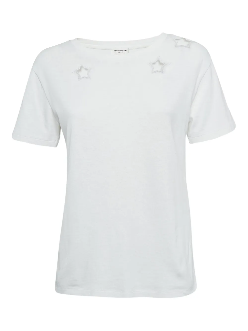 Pre-owned Saint Laurent Star-motif T-shirt In White