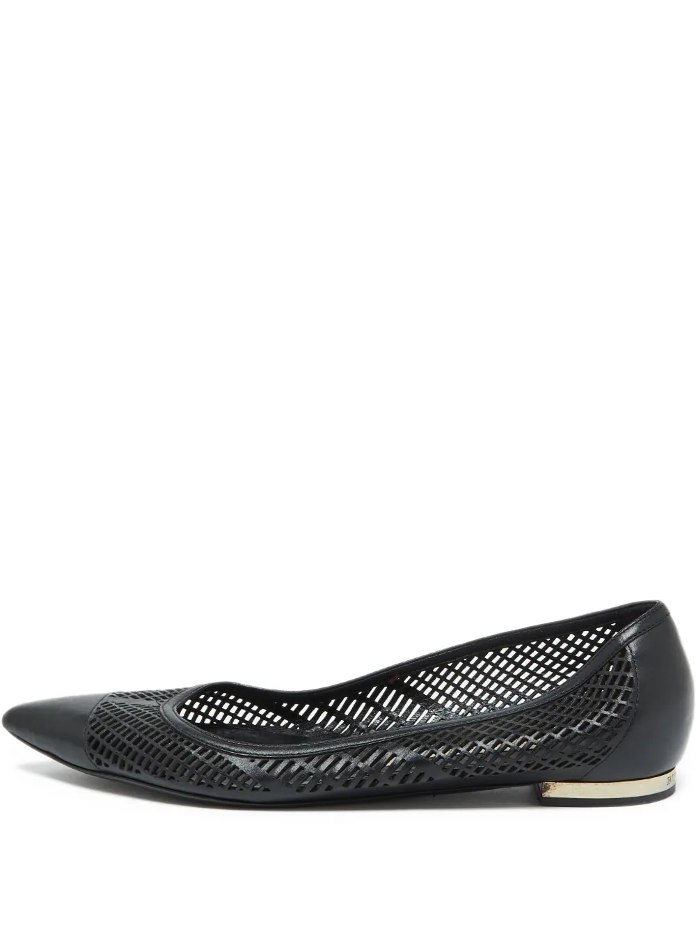 Burberry Pre-Owned Perforierte Ballerinas mit spitzer Kappe - Schwarz