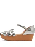 Tod's Vintage 60mm metallic platform sandals - Silver