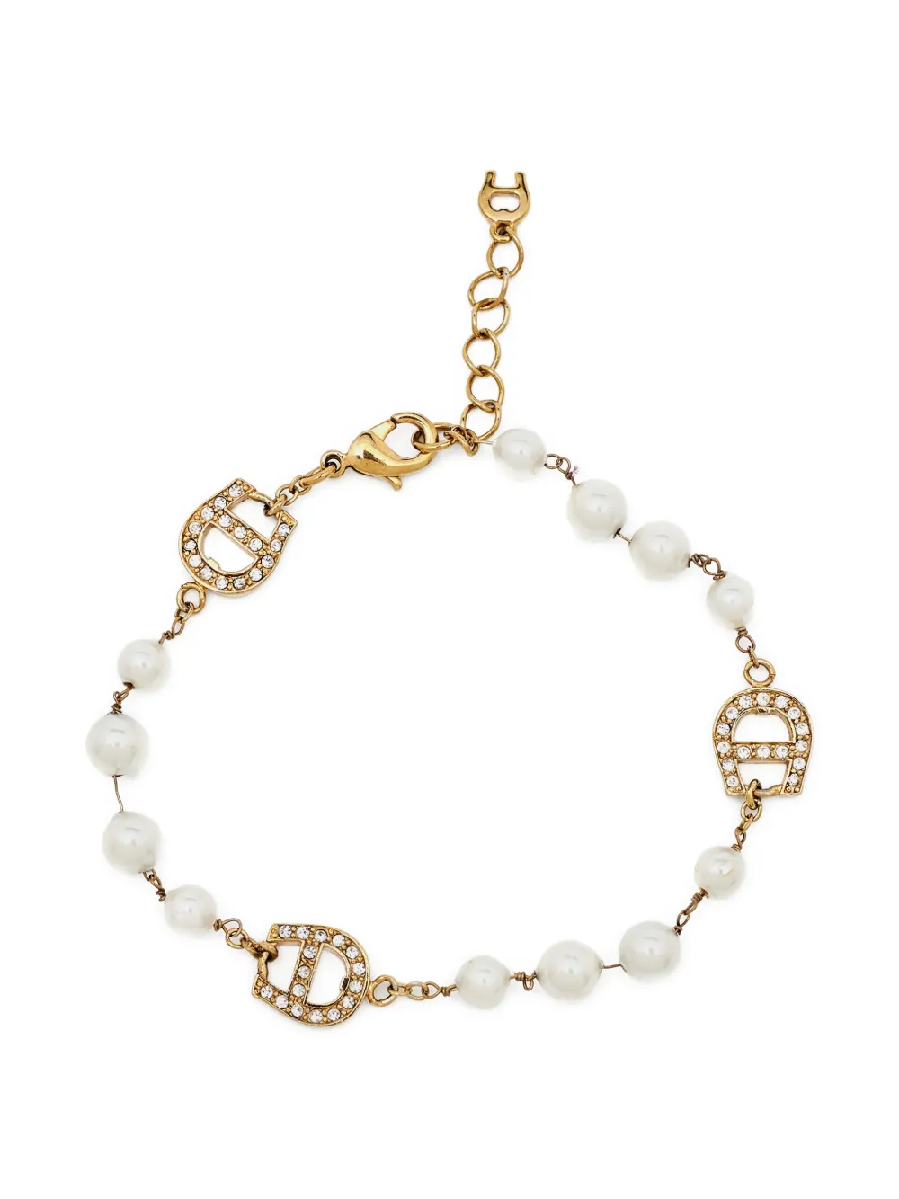 Aigner Vintage pulsera con apliques de perla y logo | dorado | Image 1